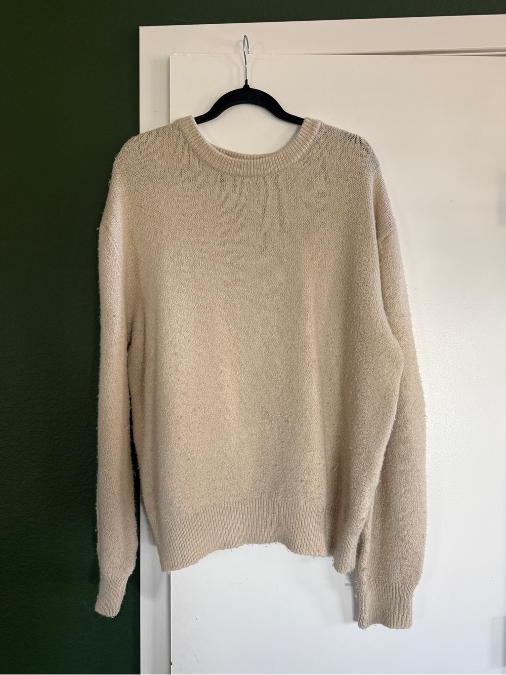 Zara Beige oversized Crewneck Sweater